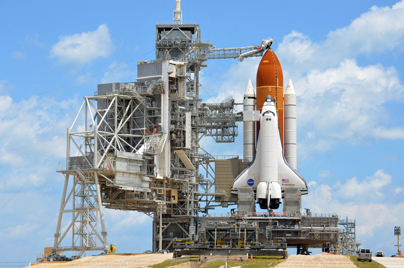Endeavour revealed on launch pad for final flight