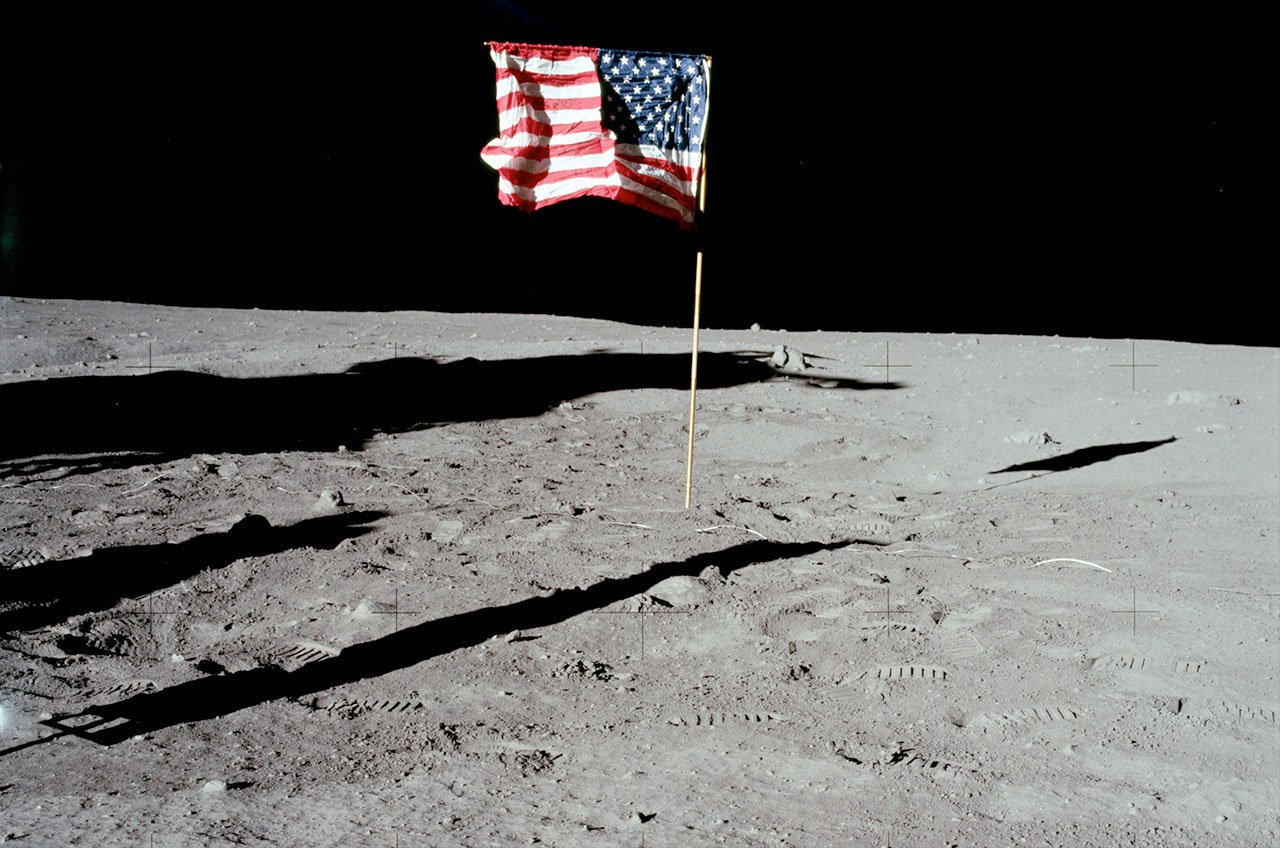 moon landing flag