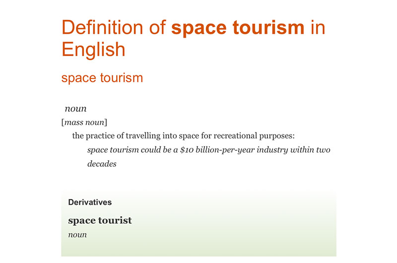  Space Tourism Added To Oxford Dictionary CollectSPACE