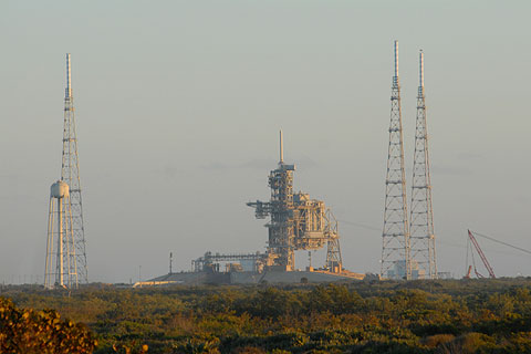 Lightning Towers Stand Tall at NASA Kennedy's Launch Pad 39B - NASA