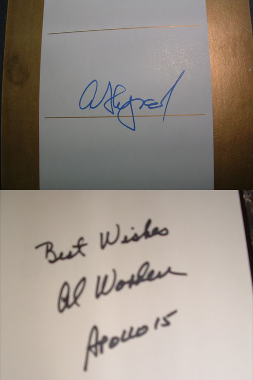 Shepard Worden authentic autographs collectSPACE Messages